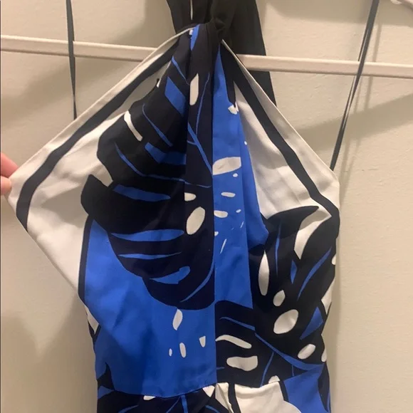 NWT Reiss Erin Blue Maxi Halter Tropical Print Sundress Resort Wear - Picture 7 of 12